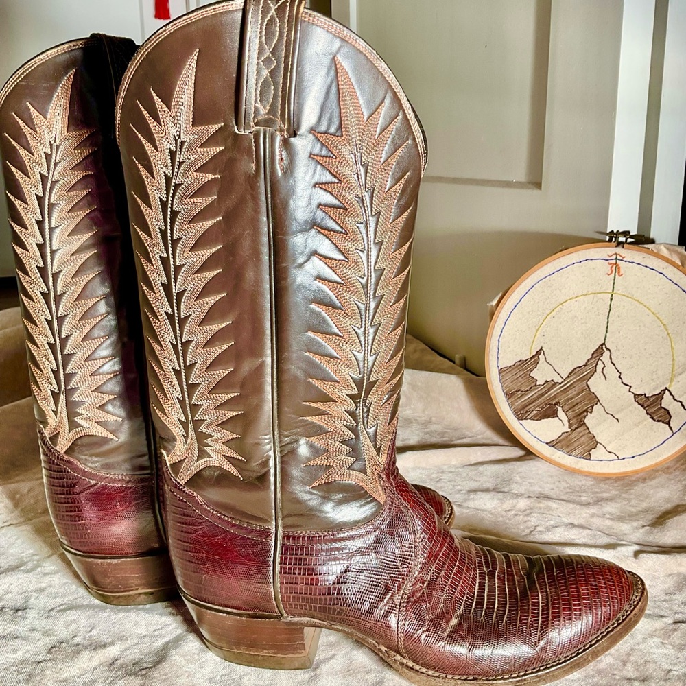 Tony Lama Lizard-skin Cowboy Boots🦎